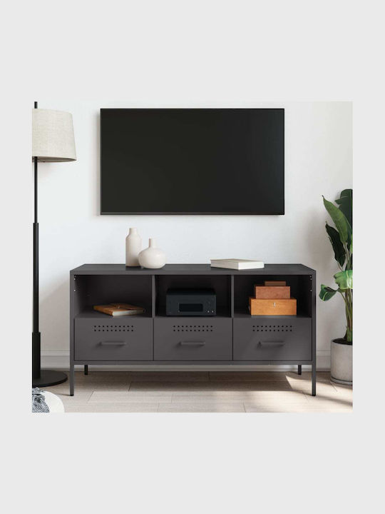 Metal Black TV Stand L100.5xD39xH50.5cm