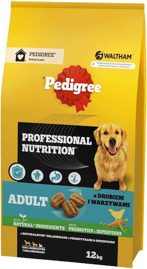 Pedigree Professional Nutrition 12kg Ξηρά Τροφή χωρίς Γλουτένη για Ενήλικους Σκύλους Μεσαίων & Μεγαλόσωμων Φυλών με Πουλερικά και Λαχανικά