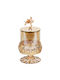 Keskor Metallic Sweet Jar with Lid and Foot Gold 11x11x23cm