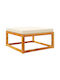 Wooden Cube Garden Stool with Cushion Brown 65x65x29cm