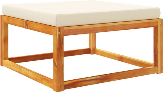 Wooden Cube Garden Stool with Cushion Brown 65x65x29cm