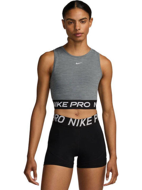 nike pro grey crop top