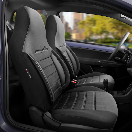 Otom Front Car Seat Covers 11 Pieces Leatherette Comfortline Honda City Black