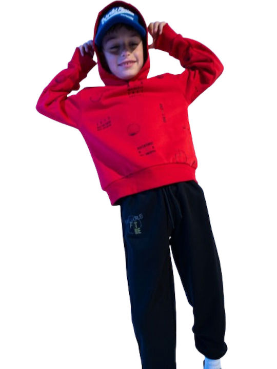 Hashtag Kids Sweatpants Set Red 2pcs