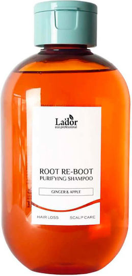 Lador Root Re-Boot Purifying Ginger & Apple Shampoos Against Hair Loss for Sensitive Scalp for Oily Hair 300ml