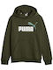Fleece Παιδικό Φούτερ με Κουκούλα και Τσέπες Λαδί Ess 2