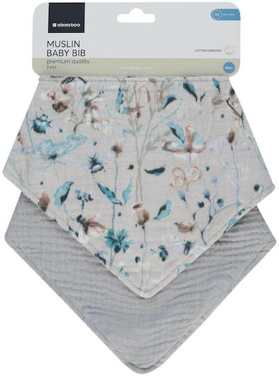 Kikka Boo Dreamy Bandana Fabric with Button Grey 2pcs