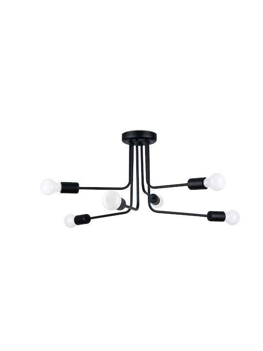 Sollux Modern Ceiling Mount Light in Black color