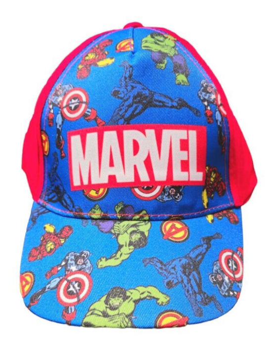 Avengers Παιδικό Καπέλο Jockey Υφασμάτινο Κόκκινο/Μπλε
