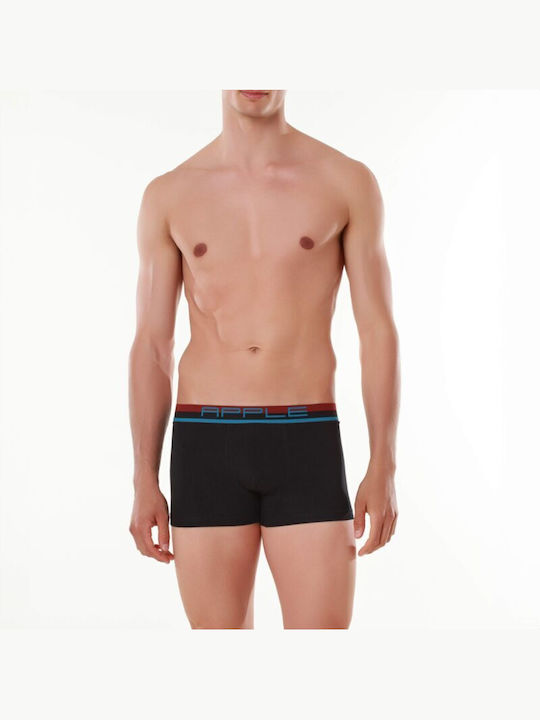 Apple Boxer Herren Boxershorts Schwarz 1Packung