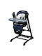 Caretero Indigo Foldable Baby Highchair 2 in 1 with Adjustable Height Black Navy