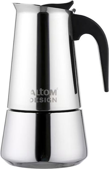 Altom Electric Stovetop Espresso Pot for 6 Cups Inox Brown