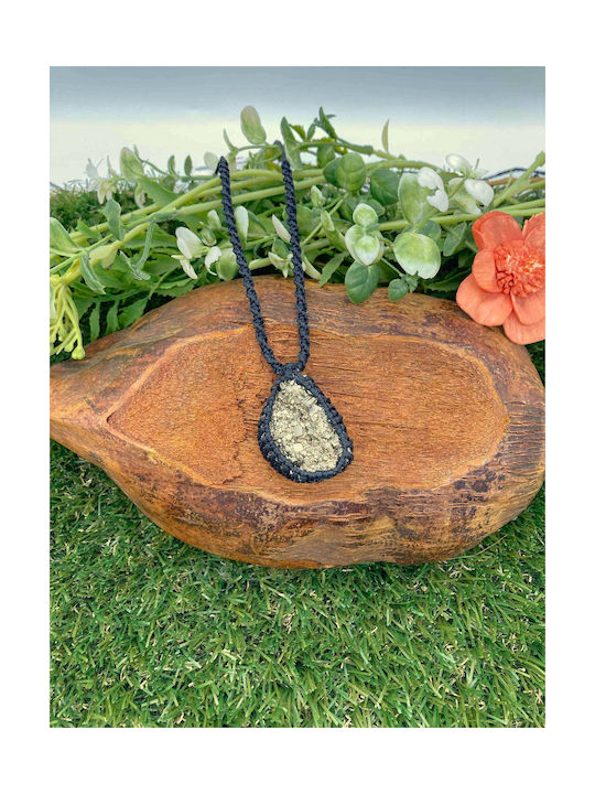 Macrame Pyrite Necklace