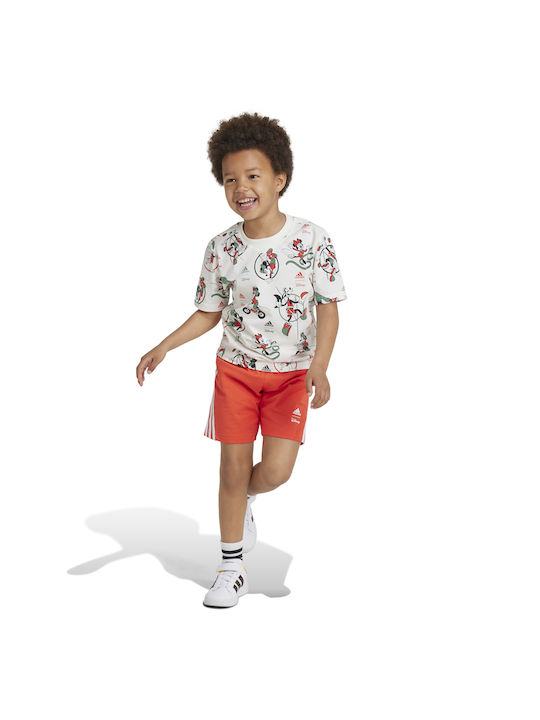 Adidas Kinder Set mit Hose Sommer 2Stück Weiß