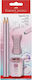 Faber-Castell Sparkle Σετ 4 Μολύβια B με Γόμα Ροζ