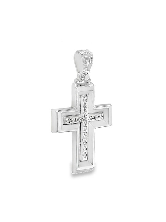 Xryseio Women's White Gold Cross 14K