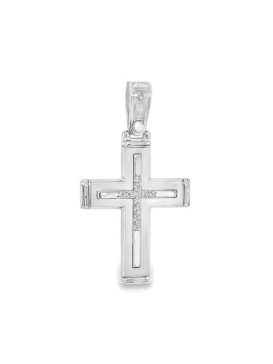 Xryseio Women's White Gold Cross 14K