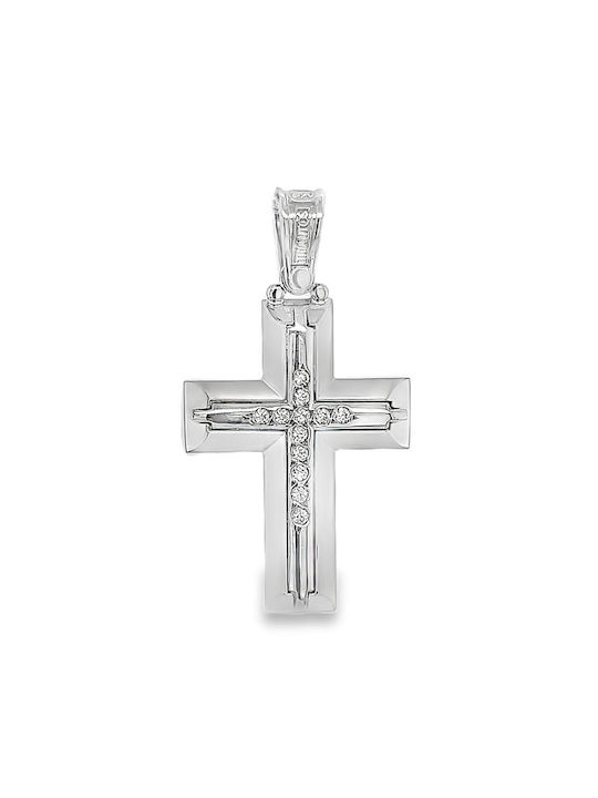 Xryseio Women's White Gold Cross 14K