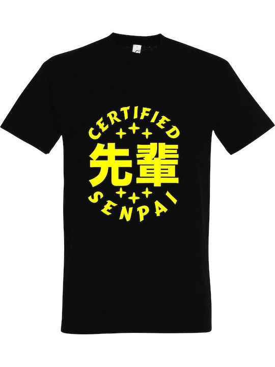 Kids' T-shirt Black Certified Senpai Anime Manga Japanese