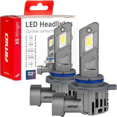 AMiO Lămpi Autoturismului X5 Winger HIR2-9012 Canbus LED 6000K Alb rece 12V 50W 2buc