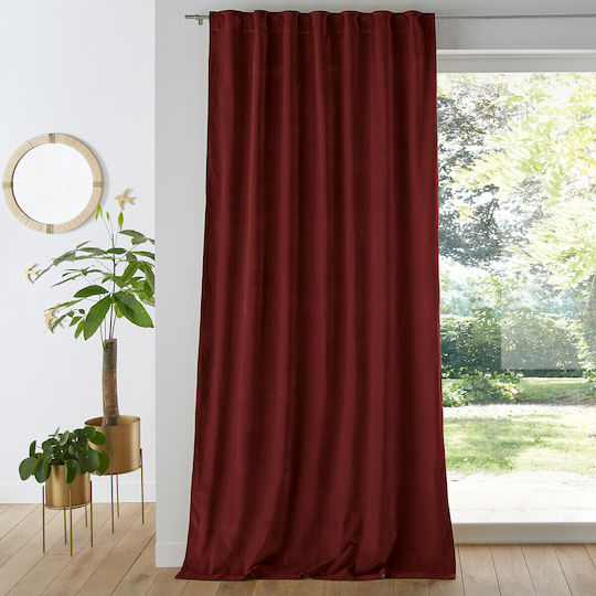 La Redoute Interieurs Curtain with Tunnel Red 135x260cm La Redoute Interieurs Curtain with Tunnel Red 135x260cm
