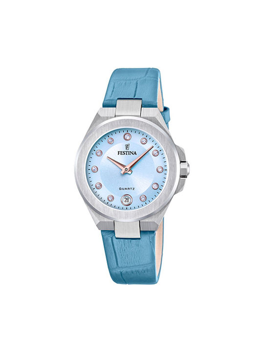 Festina Watch with Blue Leather Strap