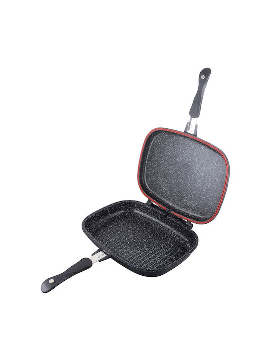 Berlinger Haus Double Grill Pan Made of Aluminum with Lid with Stone Coating 36cm