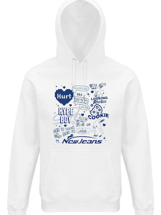 Kids Sweatshirt with Hood and Pockets White NewJeans Track List Danielle Haerin Hyein Minji Merch Kpop