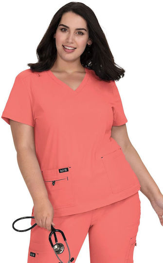 KOI USA Women's Orange Medical Blouse