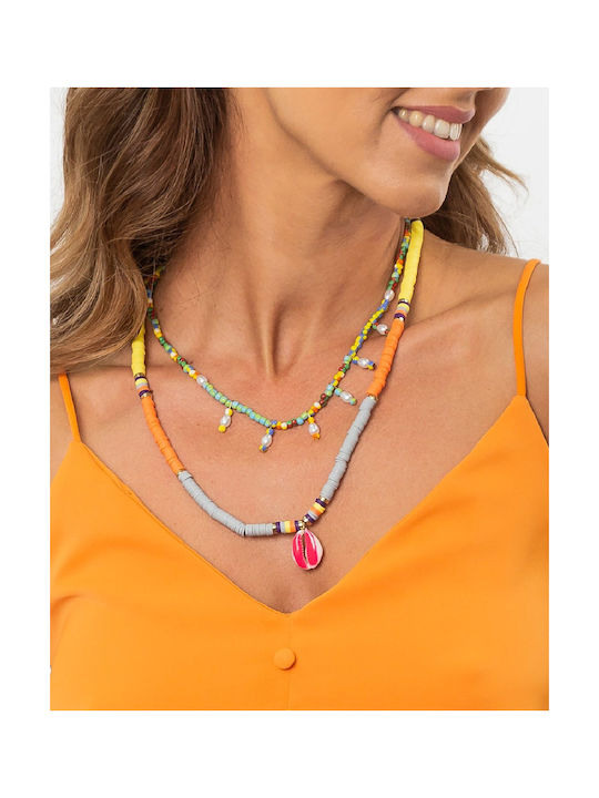 Set of 2 Necklaces Summer Multicolored Multicolored