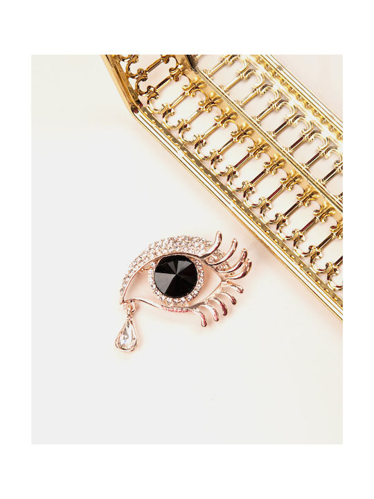 Eye Strass Pin Gold Gold