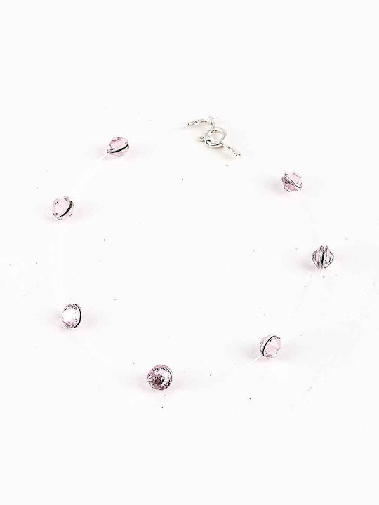 Transparent Pink Crystal Bracelet