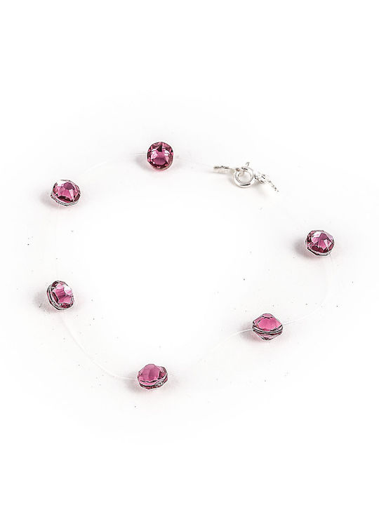 Bracelet with Transparent Pink Crystals