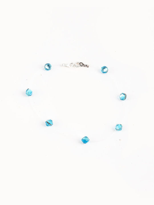 Bracelet Transparent Blue Crystals