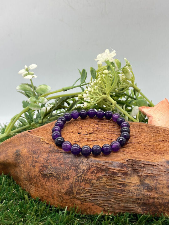 Amethyst Bead Bracelet 8mm