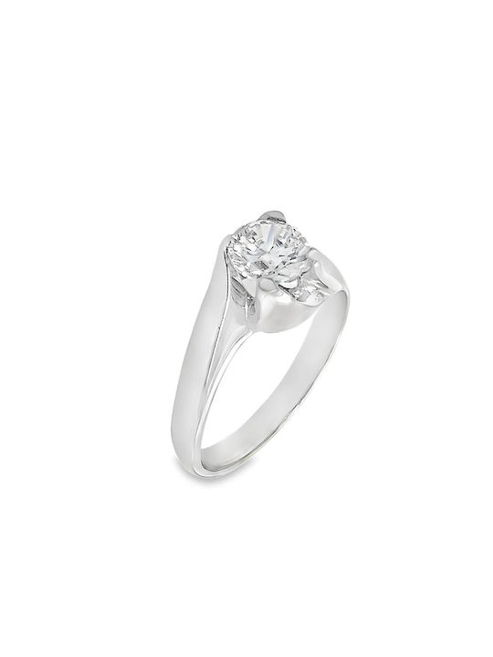 Xryseio Single Stone from White Gold 14K