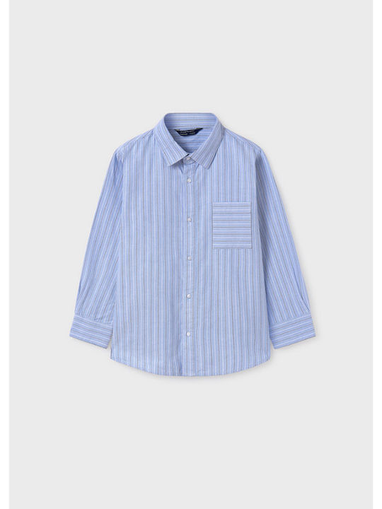 Mayoral Kids Striped Shirt Light Blue