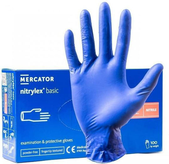 AMiO Gloves for Work Disposable Blue Nitrile 100pcs