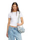 Damen Bluse Kurzärmelig Weiß