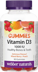Webber Naturals Gummies Vitamin D3 Витамин 1000иу Mixed Berry & Peach 90 желирани бонбони