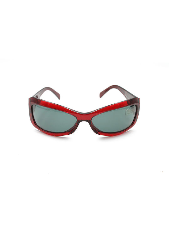 Versace Sunglasses with Red Plastic Frame and Green Lens VE4068 388/71