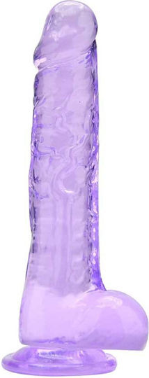 Loving Joy Ρεαλιστικό Dildo με Όρχεις Μωβ 20cm