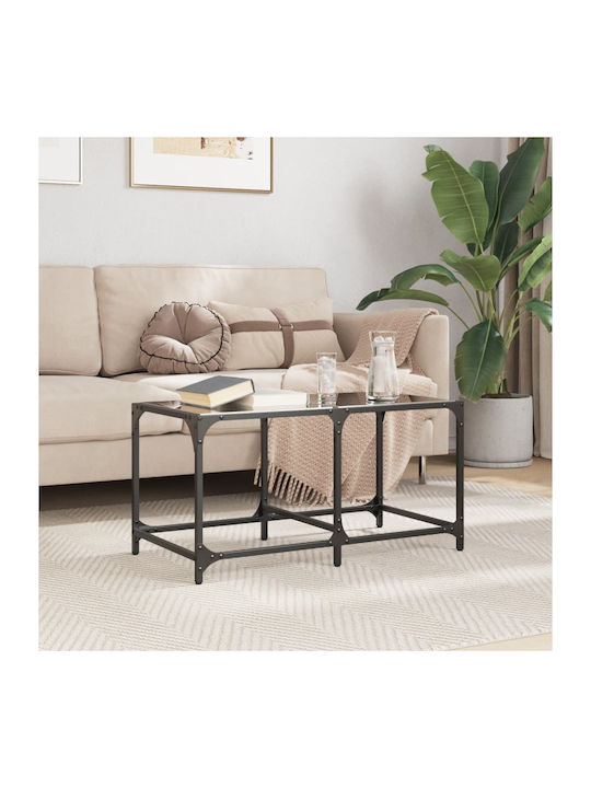 Rectangular Central Glass Coffee Table Black M7...