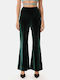 Velvet Flare Trousers Green Green