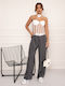 Women's Casual Trousers with Pleats Grey Grey