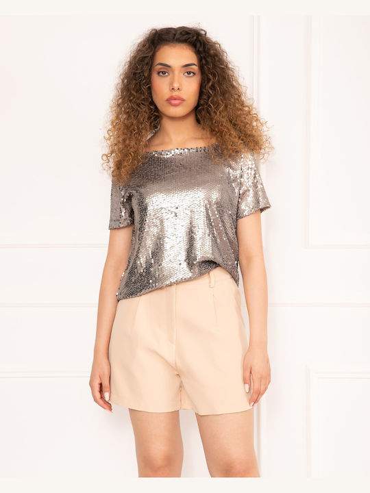 Women's Sequin Gray T-shirt