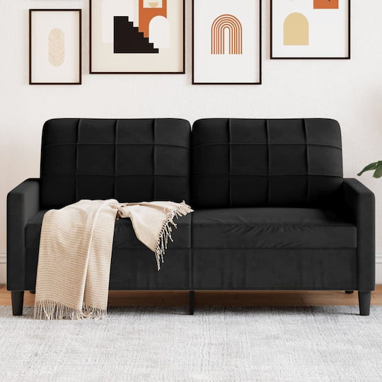 Двуместен Диван Кадифе Черно 157x77x80см.