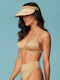 Athletisches Triangel-Bikini-Oberteil mit goldenem Elastikband