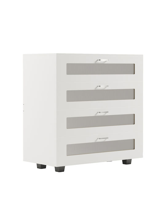 Wooden Chest of Drawers White 80x40x83cm