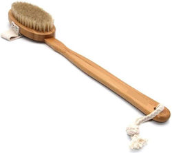 Brush Back for Exfoliation with Wooden Handle Brown 1pcs